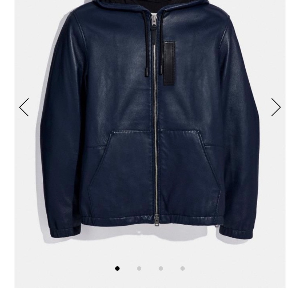 Coach Men’s Hooded Leather Jacket